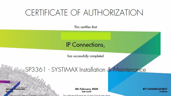 IPconnections behaald benodigde examens voor voortzetten partnership Commscope